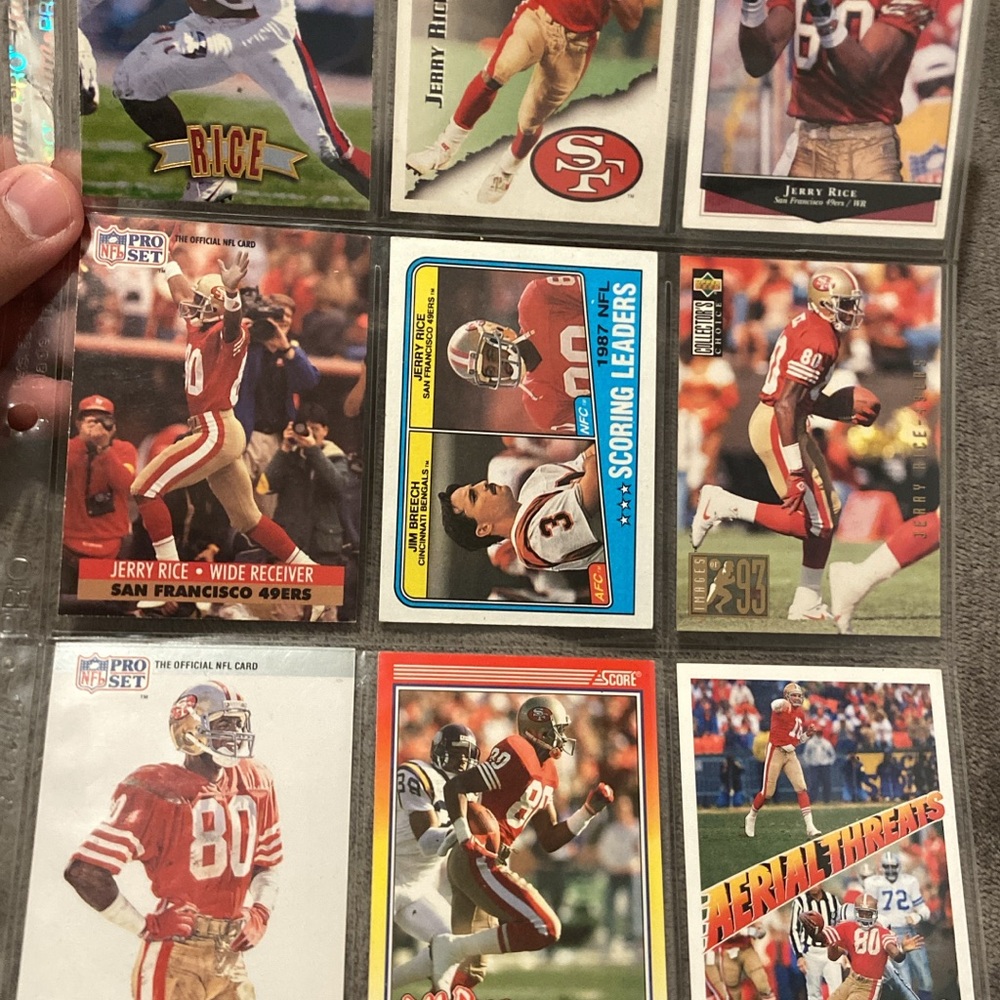 Jerry Rice San Francisco 49ers Football Card Collection - Red & Gold